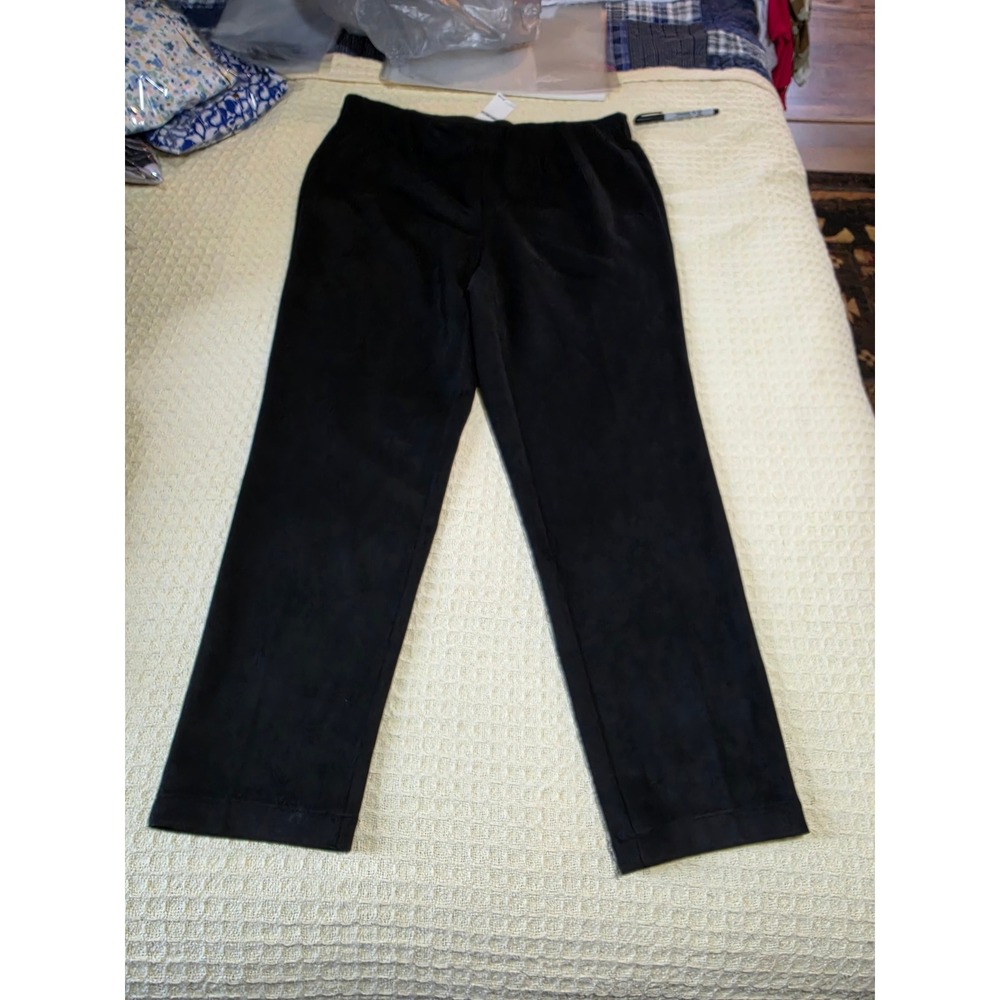 Skye's The Limit Minted Luxury Onyx Black Faux Suede Pull On Pants 1X 27202 MG
